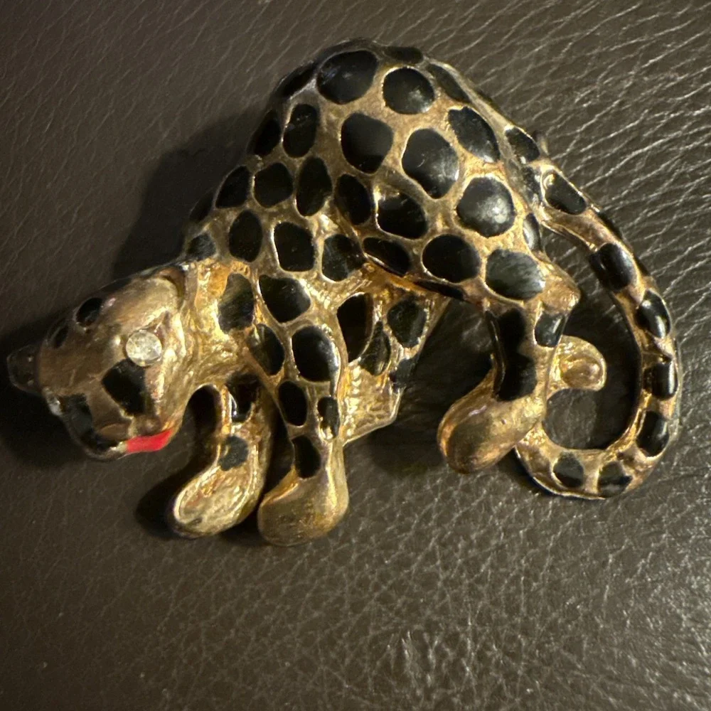 Vintage Leopard Cheetah Brooch